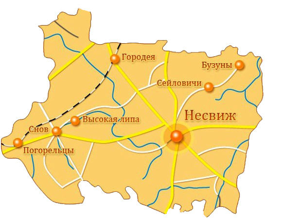Несвижский замок где находится на карте